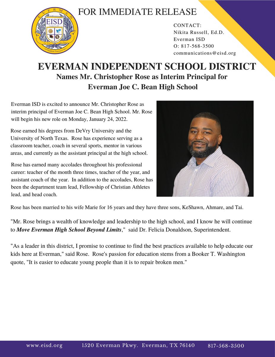 EvermanISD's tweet photo. https://t.co/xdvuFCajum