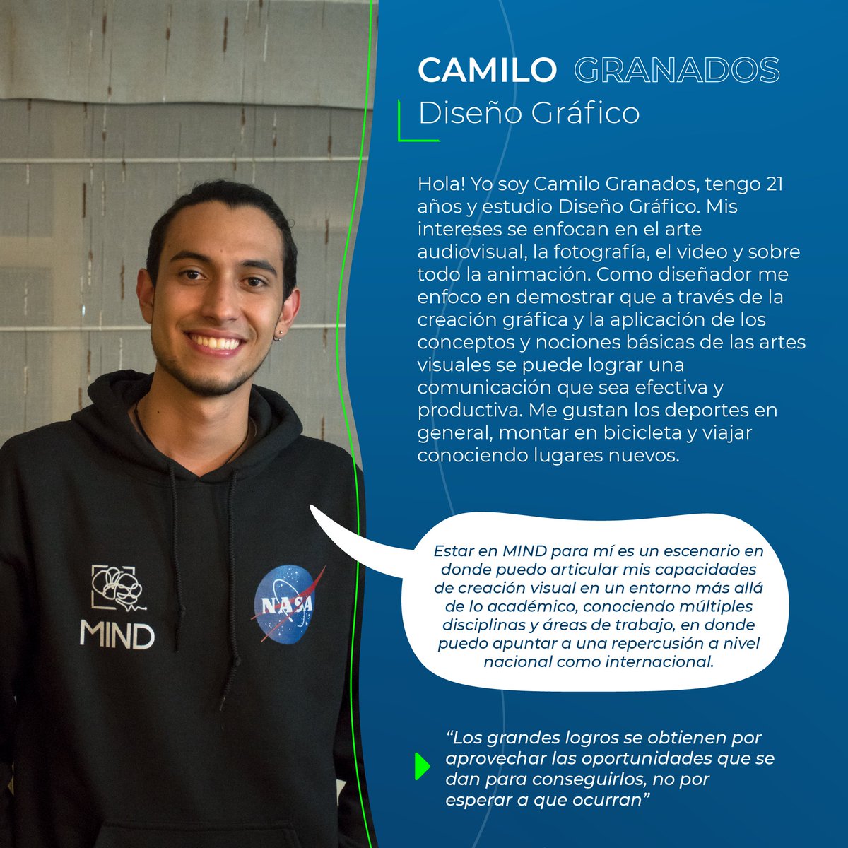 Hola! Yo soy Camilo! 🧠🚀
#SomosMIND #SomosUNAL
@RoverChallenge
 <a href="/Da_Parallaxer/">Parallaxer</a> 

#humanexplorationroverchallenge #nasa #roverchallenge2022