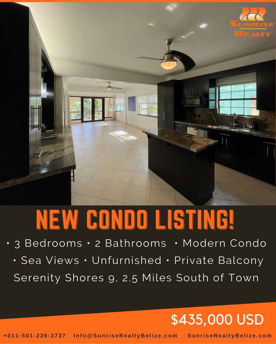 sunrise_belize's tweet photo. New condo listing at the exclusive 
Serenity Shores! This unfurnished condo offers gorgeous sea views and modern finishes. 

Get more details on our website: 
https://t.co/WlmJhCgdgb

#BeachCondo #ForSale #AmbergrisCaye #RealEstate 
#SunriseRealty #MoveToBelize https://t.co/EgZfhWzV6k