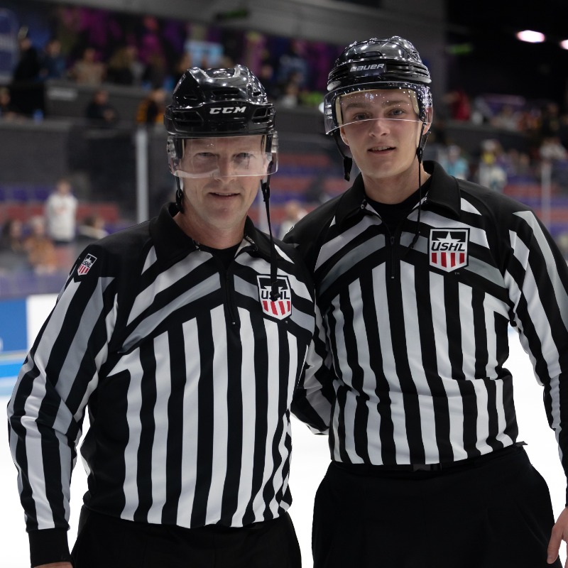 usahockey's tweet photo. Definitely a New Year's Eve to remember for Brent &amp; Ben Gawlik! 😊

@USAHOfficiating | @USHL