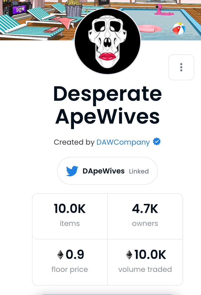 Huge welcome to all the new <a href="/DApeWives/">Desperate ApeWives</a> holders today! 💎

Who else is going to join us? 👀

#NFT #NFTCommunity #WomeninNFTs <a href="/ParisHilton/">Paris Hilton</a> #justdawit