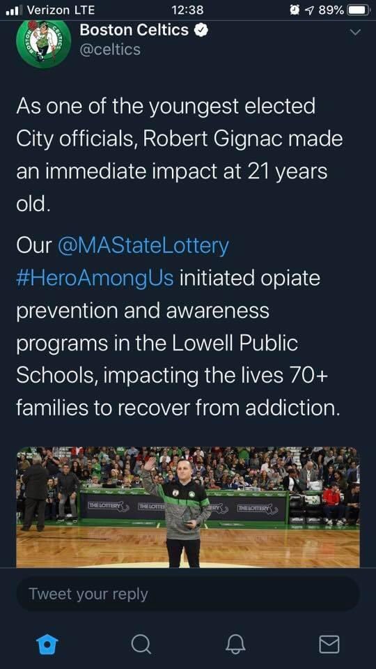 GignacForLowell's tweet photo. Great memory from two years ago! @celtics @MAStateLottery https://t.co/iPCJFmBOb1