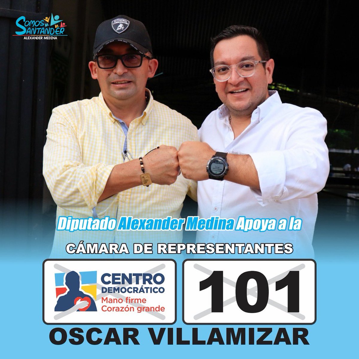 medinaalex17's tweet photo. 🗳El próximo 13 de marzo se llevarán a cabo los comicios electorales para elegir el nuevo Congreso de la República de Colombia, de manera especial quiero invitar a todos mis amigos, paisanos y equipo a que apoyemos al Dr. @oscarvillamiz https://t.co/VzuYwcXXE1