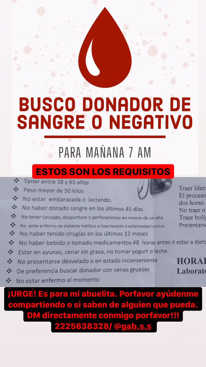 ‼️DONADORES O NEGATIVO‼️
Apóyenme dando RT porfavor, ya nos han rechazado a varios y por ende aplazado la operación, entre más días, más riesgoso! 
📍Hospital de Traumatología y Ortopedia, IMSS, Puebla Pue.