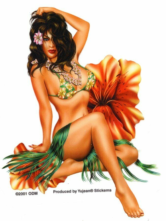 #SexyPinUpStickers #Sexy #Islandgirl #Hula #Bikini #pinupgirl #HAWAIIAN #MA...