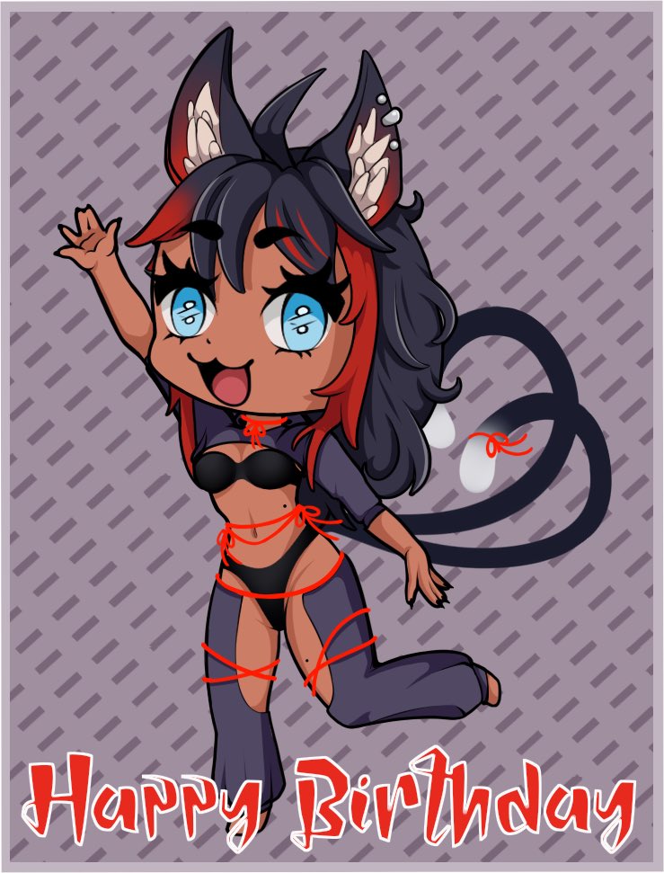 Happy Belated Birthday to the queen <a href="/hunnycatt/">hunny 💋🃏</a> ❤️

#Vtuber #art