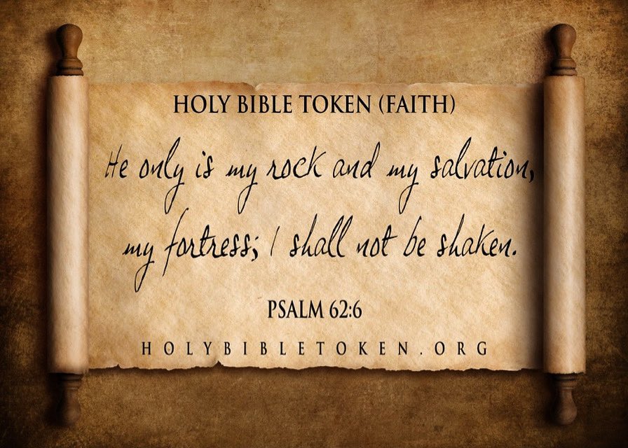 holybibletoken's tweet photo. He only is my rock and my salvation, my fortress, I shall not be shaken. 
-Psalm 62:6

#Bible #WordofGod #FAITH #HoldFirmlyToFAITH #Humble
#HolyBibleToken #DailyBread #FAITHToken https://t.co/eR93DjJ2Q0