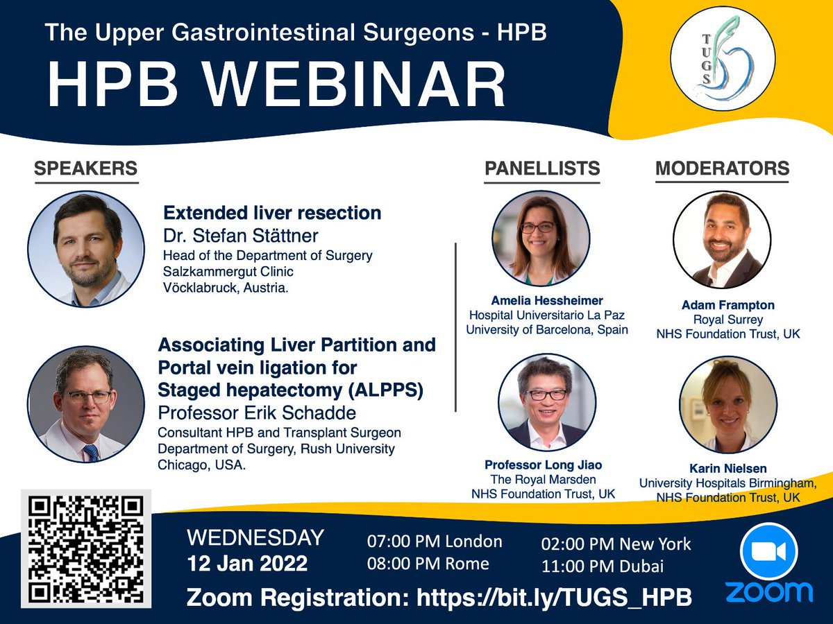 Stijn van Laarhoven (@laarhoven_stijn) on Twitter photo Don’t miss the next <a href="/T4UGIS/">TUGSS</a> HPB webinar on 12 Jan at 7pm 🇬🇧
Extended liver resections & ALPPS with speakers <a href="/SStattner/">Shelley Stattner</a> & <a href="/ESchadde/">Erik Schadde MD FACS FEBS (HPB) FMH/VIS</a>
Joined by expert panellists prof Long Jiao and <a href="/hessheimer/">Amelia Hessheimer</a>
bit.ly/TUGS_HPB
#some4hpb <a href="/hpb_so/">SoMe4HPB</a> <a href="/IHPBA/">IHPBA</a> <a href="/GBIHPBAnews/">GBIHPBA</a> <a href="/EAHPBA/">E-AHPBA</a> <a href="/AHPBA/">AHPBA</a> Don’t miss the next <a href="/T4UGIS/">TUGSS</a> HPB webinar on 12 Jan at 7pm 🇬🇧
Extended liver resections & ALPPS with speakers <a href="/SStattner/">Shelley Stattner</a> & <a href="/ESchadde/">Erik Schadde MD FACS FEBS (HPB) FMH/VIS</a>
Joined by expert panellists prof Long Jiao and <a href="/hessheimer/">Amelia Hessheimer</a>
bit.ly/TUGS_HPB
#some4hpb <a href="/hpb_so/">SoMe4HPB</a> <a href="/IHPBA/">IHPBA</a> <a href="/GBIHPBAnews/">GBIHPBA</a> <a href="/EAHPBA/">E-AHPBA</a> <a href="/AHPBA/">AHPBA</a>