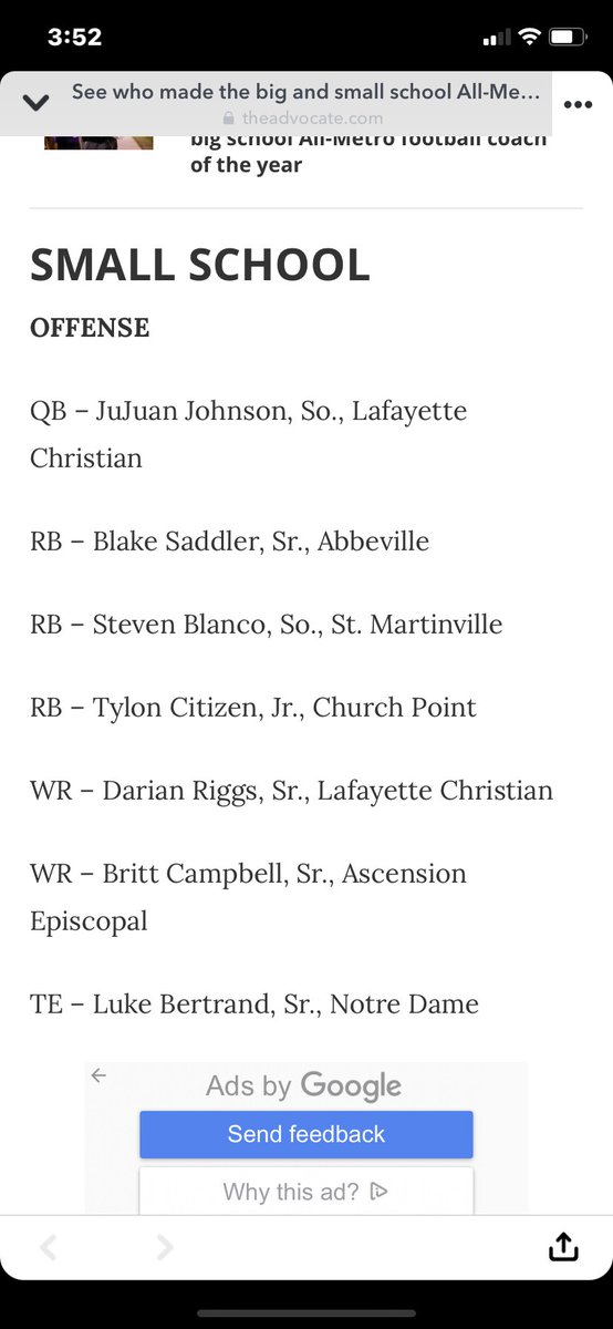 Excited and blessed to be apart of the All-Metro first team