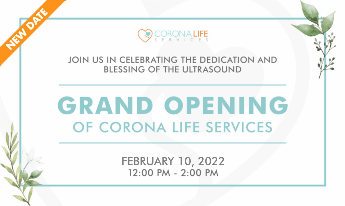 CoronaLifeSvc's tweet photo. New year, new date!  

We've rescheduled our Grand Opening event:  

☑️ Date: February 10, 2022
☑️ Time: 12:00pm - 2:00pm 
☑️ RSVP: call us on 951.651.4145

See you all soon! 

#CLS #CoronaLifeServices https://t.co/2XuGeQHW9L