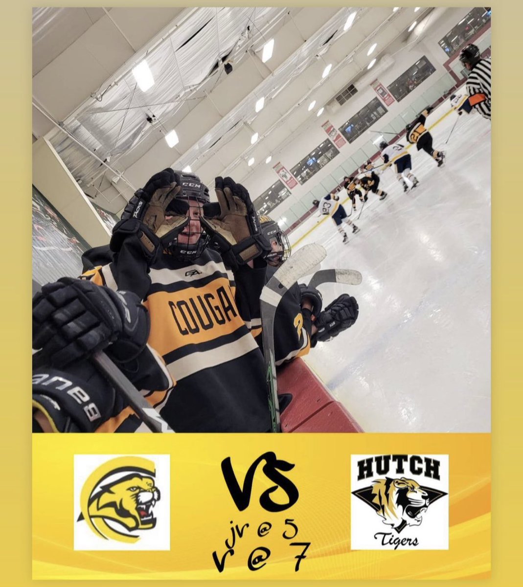 Cougars are bringing in the New Year with a roadie to <a href="/hutchhockey20/">Hutchinson Tigers Boys Hockey</a>   Always a good nonconference matchup!!   
JV 5:00
V 7:00
#playanotherday #playforus