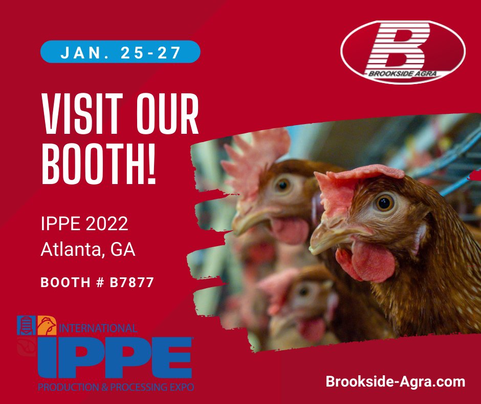 Looking forward to seeing everyone in Georgia for @IPPEexpo!

#IPPE #BrooksideAgra #AllNatural #AnimalHealth #Poultry #Farming #SpecialtyFeedAdditives #AnimalSupplements #AnimalEnvironments #Cattle #Pork #AnimalProduction