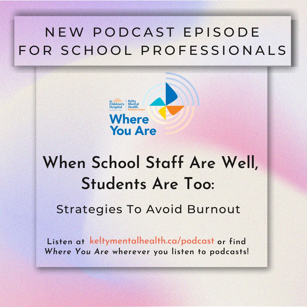 DROPPING TOMORROW! Michelle and guest co-host <a href="/MarkinGail/">Gail Markin</a> come together with school professionals to look at the importance of teacher and school staff well-being, and what this means for the mental wellness of the students they teach. 
Don't miss out! buff.ly/3EZiS9Q