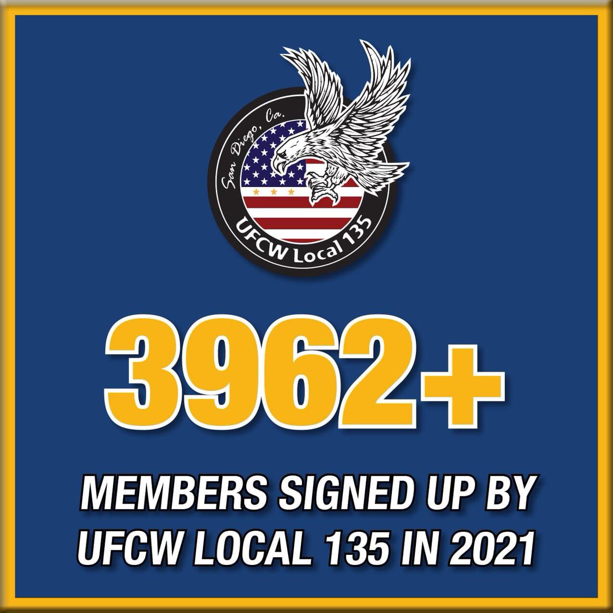 UFCW135's tweet photo. The pandemic caused a massive influx of members to come in & out of #UFCW Local 135. Many retired, quit and even more joined the union. Over 3962 signed up during 2021. A massive number showing that unionism is alive and on the rise!
#unionstrong #unionservice #1u https://t.co/ALGOdkQgOv