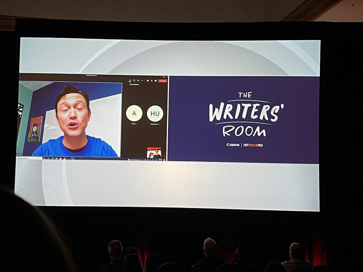 ThatsITLA's tweet photo. Joseph Gordon-Levitt teams with Canon for The Writers’ Room project. Canon x HitRecord using AMLOS. @CanonUSA #canon @hitRECordJoe #josephgordonlevitt #amlos #thewritersroom @CES #CES2022 https://t.co/1rA7fxe64U