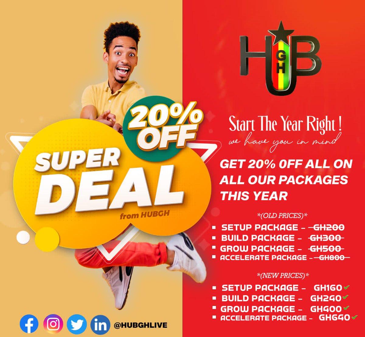 hubghlive's tweet photo. Take advantage of our "New Year's Promo" 😍
20% discount on all our social media packages.
#discontpromo #newyearpromo #NewYearPromotion
. . . #HubGH https://t.co/WqEdOKkbdQ