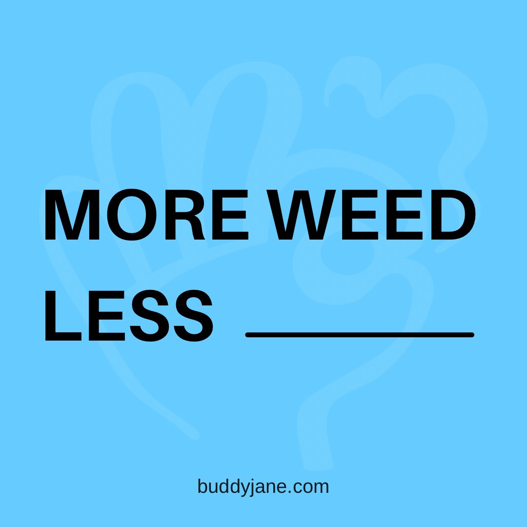 buddyjane's tweet photo. Fill in the ______ 

#goals2022
#newyear
#moreweed
#buddyjane 💚 https://t.co/h0rUegI0xN