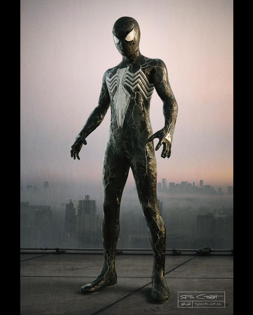 KhalidBrooks1's tweet photo. Yoooo! This concept art for a Symbiote Spider-Man is insane!!! It was created by Thomas Ducrest. He did concept art for No Way Home! I would love something like this for Tom and Spider-Man 2! https://t.co/z6uYmg6pwz