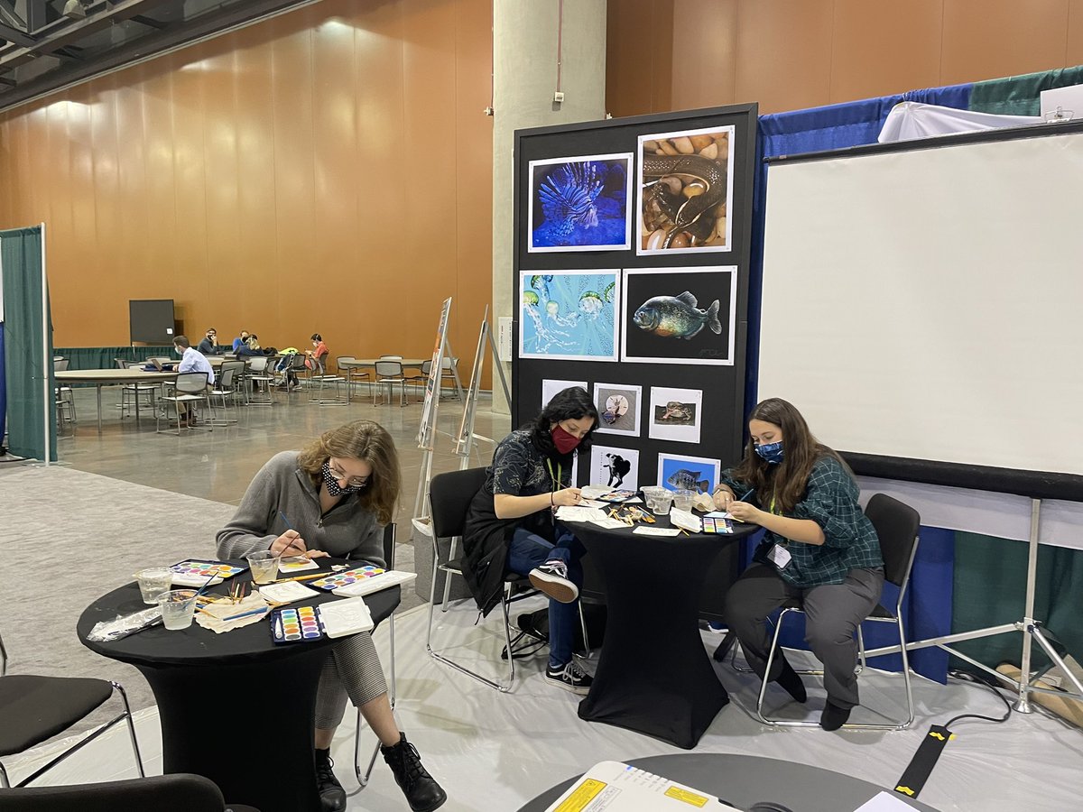 Meet the multi-talented <a href="/BirdBrainTosh/">Tosha Kelly, PhD (she/her)</a> for a watercoloring break at the <a href="/ICB_journal/">ICBJournal@sicb.org</a> and <a href="/iobjournal/">iobjournal@sicb.org</a> booth during today’s poster session at #SICB2022!