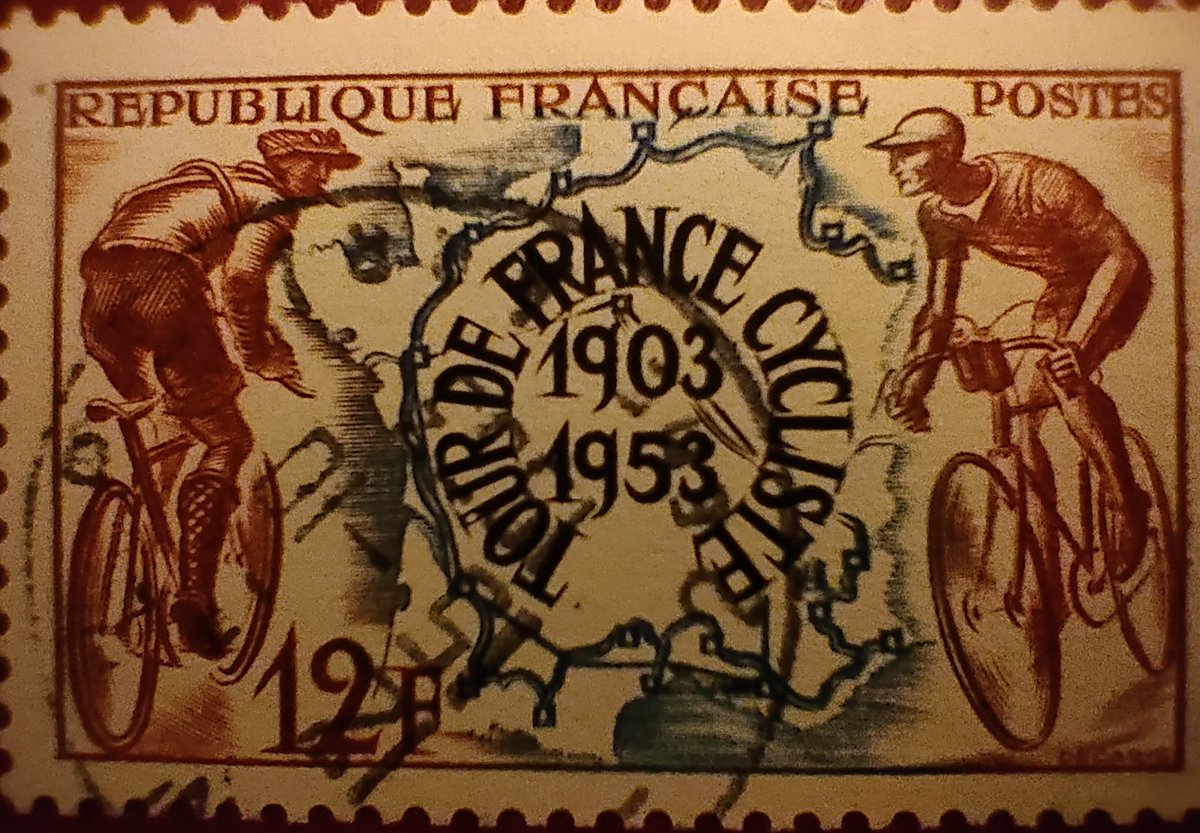 What are your favourite #Cycling #Stamps  

Here is one of mine. What do you think?

50th Anniversary of the Tour de France.

On a cover commemorating the arrival in #Paris of 
<a href="/LeTour/">Tour de France™</a> won by Louison Bobet 

#TourdeFrance #Cycliste #philately
