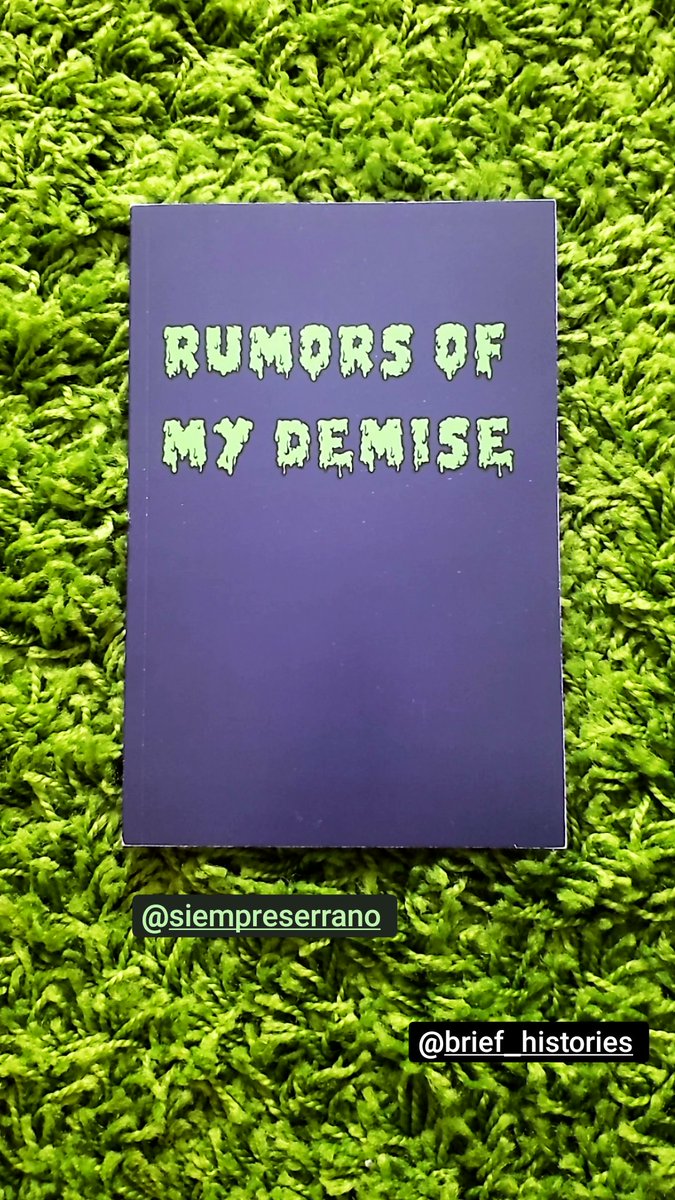 Riso printed posters made by @flatlands_press Edgar Serrano’s Rumors of My Demise. Limited run included with each book.   Order on briefhistories.art

Show extended til 2/25/22 
Brief Histories 
115 Bowery, 2nd Floor
New York City.