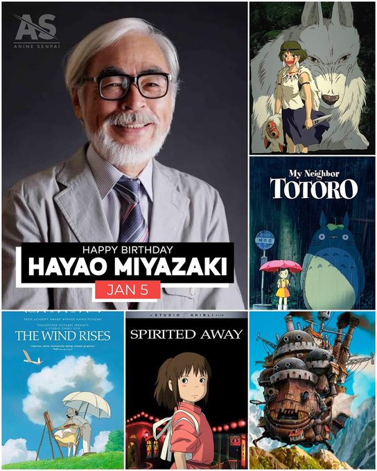Happy Birthday to the LEGEND of Animation ... Hayao Miyazaki        