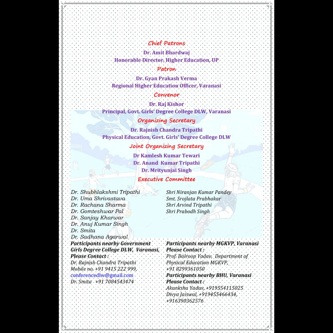 _IPN_org's tweet photo. Indian Council of Social Science Research (ICSSR) New Delhi, sponsored National Seminar on - 
Recreational Sports Activities and Adolescent Development 
Register by 15th Jan 2022 
For more info contact:
Dr. Rajnish Chandra Tripathi - +91 9415 222 999
conferencedlw@gmail.com https://t.co/qujK2ysJUK