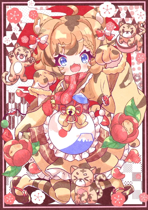 遅れました!
明けましておめでとうございます!!
今年も可愛い一色で
頑張っていきたいと思います(● ˃̶͈̀ロ˂̶͈́)੭ꠥ⁾⁾
今年も色々したいなぁ
#創作 
#年賀状イラスト 
#絵描きさんと繫がりたい 