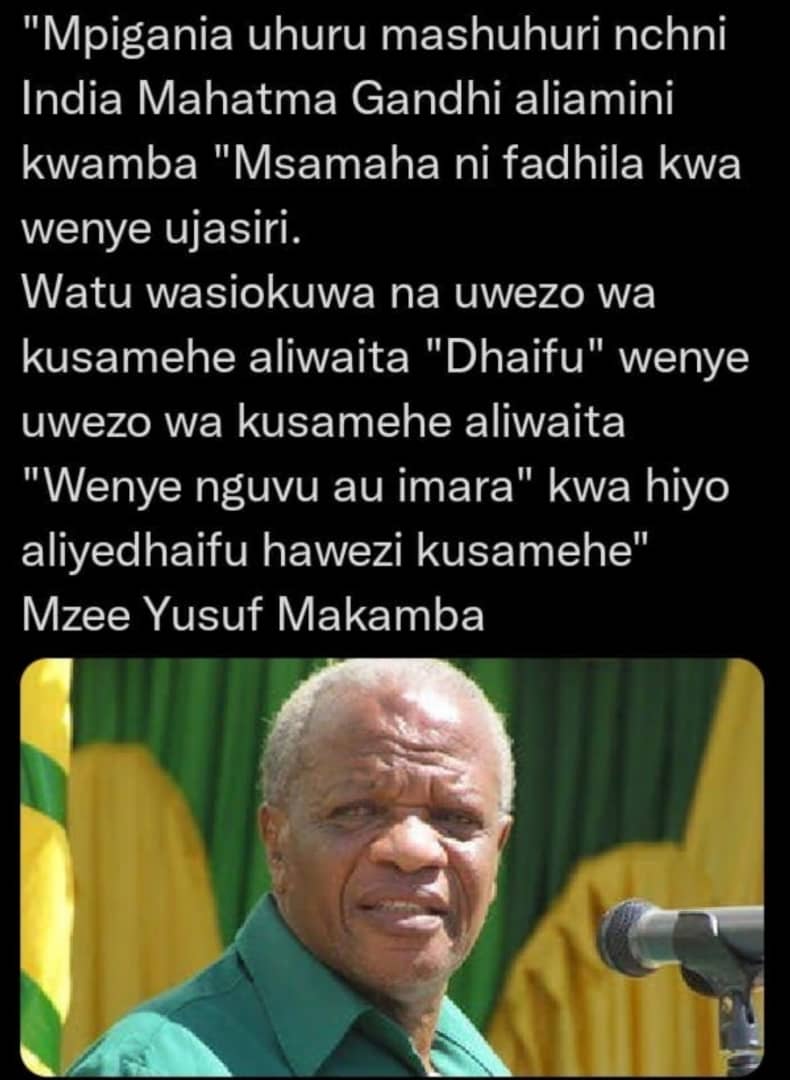 Asante Mzee Makamba...
1. Body language ya Ndugai wakati anaomba msamaha tunajua hakuwa yeye,kitu kizito kilikuwa kimemshukia au about kutupwa Baharini japo Dodoma hakuna bahari.
2. Rais ndo Dhaifu kutosamehe
3.Mbona Rais amtaje Kassim?? Mama anamuogopa PM kisiasa, na sip Ndugai