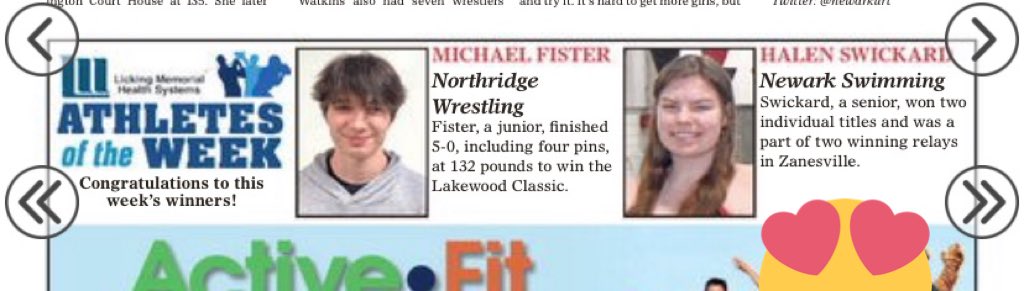 NewarkSwimming's tweet photo. Congrats to senior and two year captain, Halen Swickard on being the Advocate Athlete of the Week! @NewarkWildcats @Newark_Schools https://t.co/DY0nqmDF8Z