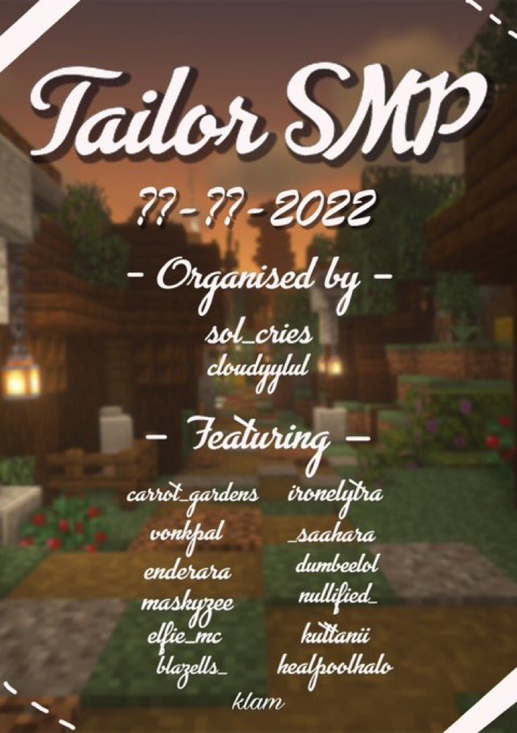 TailorSMP's tweet photo. SOON. https://t.co/wou7PtBvBQ