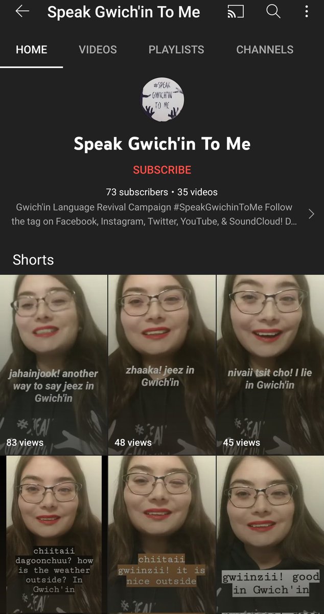 SpeakGwichin's tweet photo. 🎉 Fun fact 🎉 there are Gwich'in language learning videos on YouTube! Check out the #SpeakGwichinToMe account today! :) Featuring some goofy faces and videos by yours truly. Hai'!
#Gwichin #GwichinLanguage #NorthwestTerritories #Yukon #Alaska https://t.co/InW0f6ZLzs