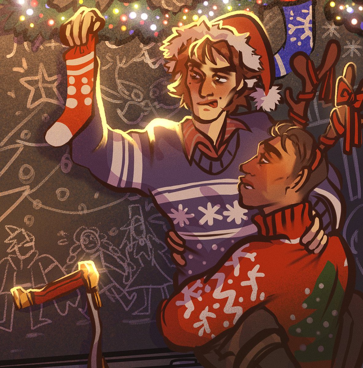 12_daysofjayvik's tweet photo. Holiday spirit visited this little lab. ❤️

[art by @madvalgo]

#arcane #jayvik #Jayce #Viktor https://t.co/HhGJJWzh8x