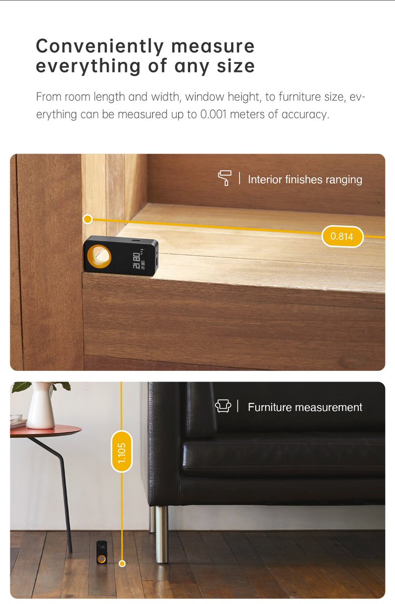 angle_chic's tweet photo. HOTO Laser Tape Measure, Smart Laser Rangefinder, Intelligent, 30M, OLED Display, Laser Distance Meter, Connect To Mobile Phone
US $29.59
⭐️⭐️⭐️⭐️
4.9
4394 Reviews
11222 orders

https://t.co/liLTqbfZ8H https://t.co/e3eAUwcvTj