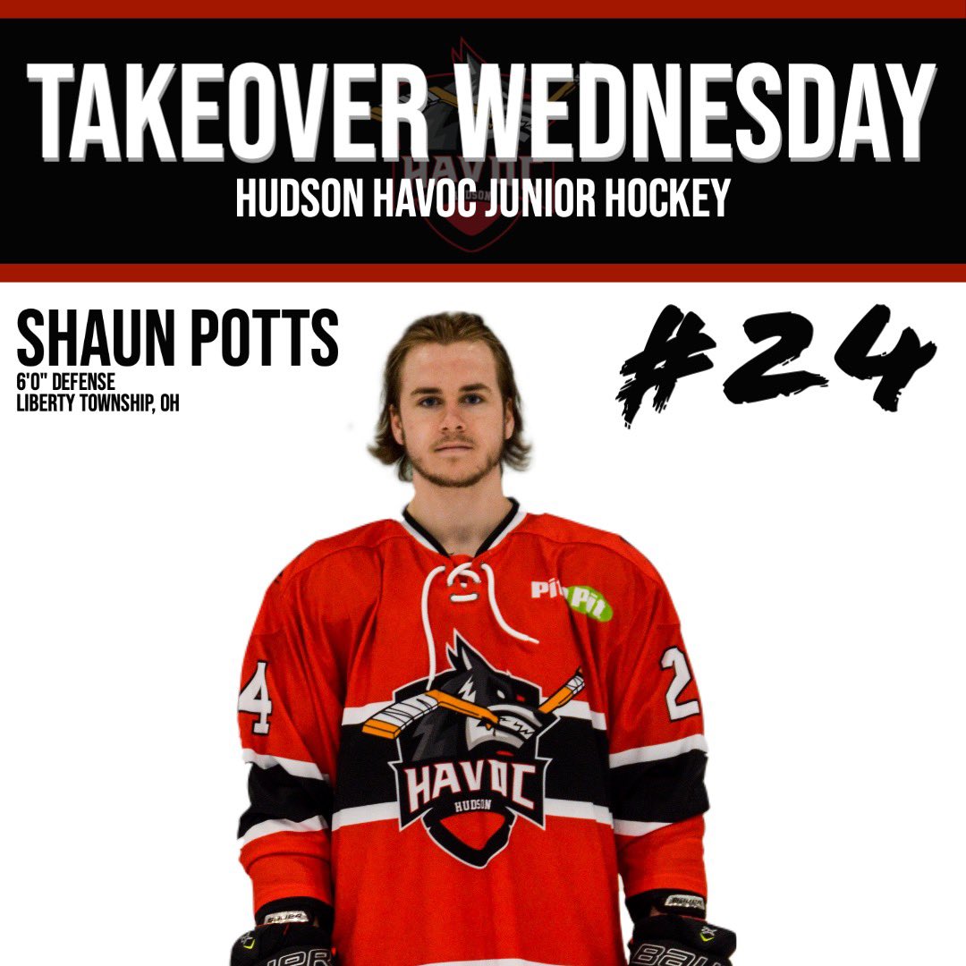 Hudson_Havoc's tweet photo. We’re excited for 👨✈️ #24 Shaun Potts to be on our next #TakeoverWednesday series! Be sure to follow along our Instagram & Facebook stories tomorrow to see what Shaun’s day looks like! 🏒🐺 https://t.co/uOZsElHkzj