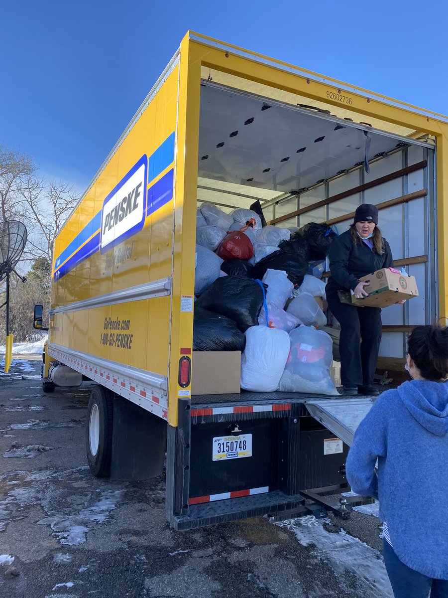 CSchmanski's tweet photo. A truck and two pods full of clothes, winter jackets, pillows, sheets, toiletries, and a bunch more all at Mudrocks Tap and Tavern! Please spread the word! https://t.co/tH6UtywP2P