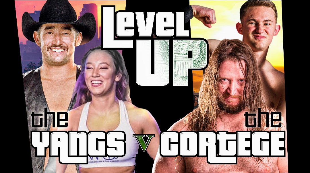 NewSouth_PW's tweet photo. THIS SATURDAY Night in Hartselle AL
@akioyang &amp; @jazzywangyang take on Cortège members @DerekNeal91 &amp; @ab_tfranks 
#LevelUp presented by @LibertyTax35640 
For tickets:
https://t.co/yQ3xpGk36E
Filmed for #ActionClash on @indiewrestling https://t.co/d9hjY0Vrcv