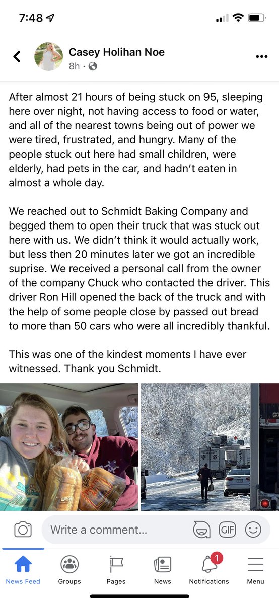 Feel good story from the I95 nightmare. Way to go <a href="/SchmidtOldTyme/">Schmidt Old Tyme</a> Im sure you’ll make that bread back with this beautiful deed! 

Cc <a href="/nbcwashington/">NBC4 Washington</a> <a href="/washingtonpost/">The Washington Post</a> <a href="/fox5dc/">FOX 5 DC</a>