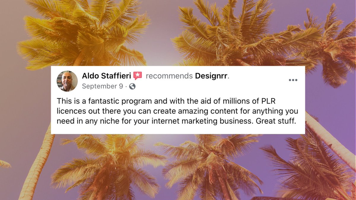 Read this fantastic testimonial about Designrr! 😊

Discover more about Designrr here: designrr.io/getstarted 

--
#Testimonials #DesignrrTestimonials #HelpfulReviews #HappyCustomers #DesignrrCustomerReviews #WeeklyTestimonial #NewCustomers #EbookSoftware #DesignrrCustomers