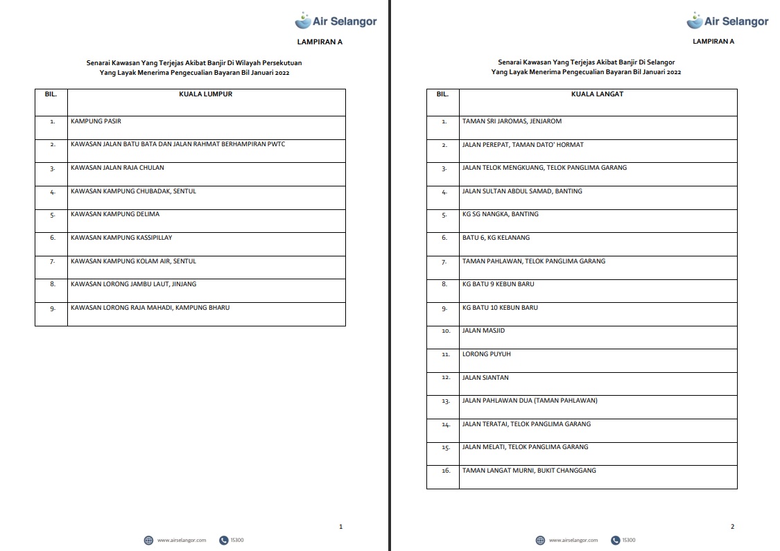 water bill payment, exemption