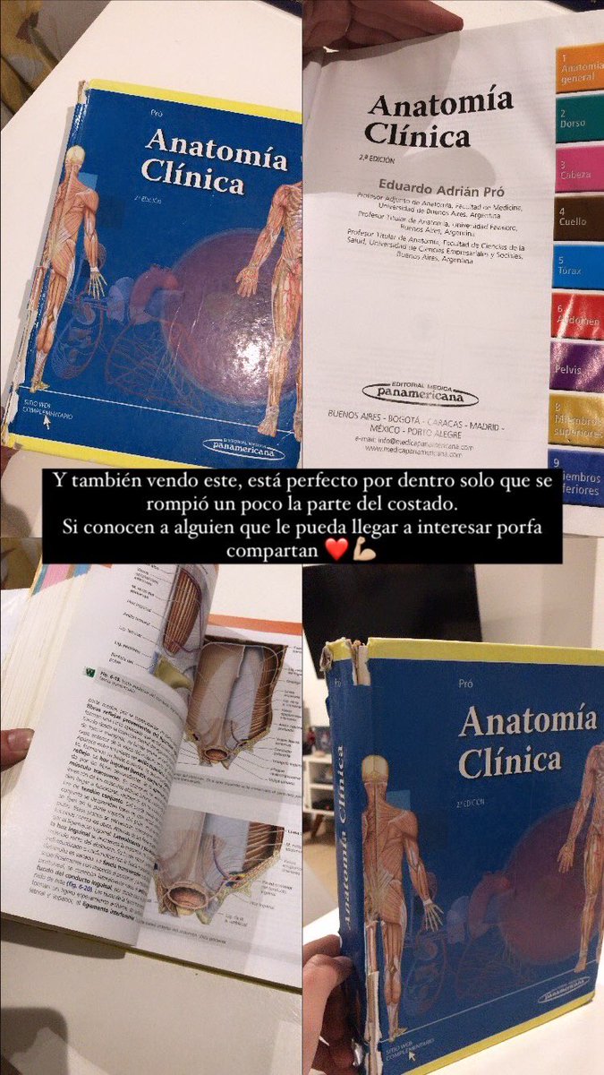 Holis, estoy intentando vender estos libros. Me ayudarían mucho compartiendo o pasándole la publi a algún conocido que estudie medicina o alguna carrera relacionada. 
Gracias ❤️❤️
El de embrio está $4000 y el de anato $5500.