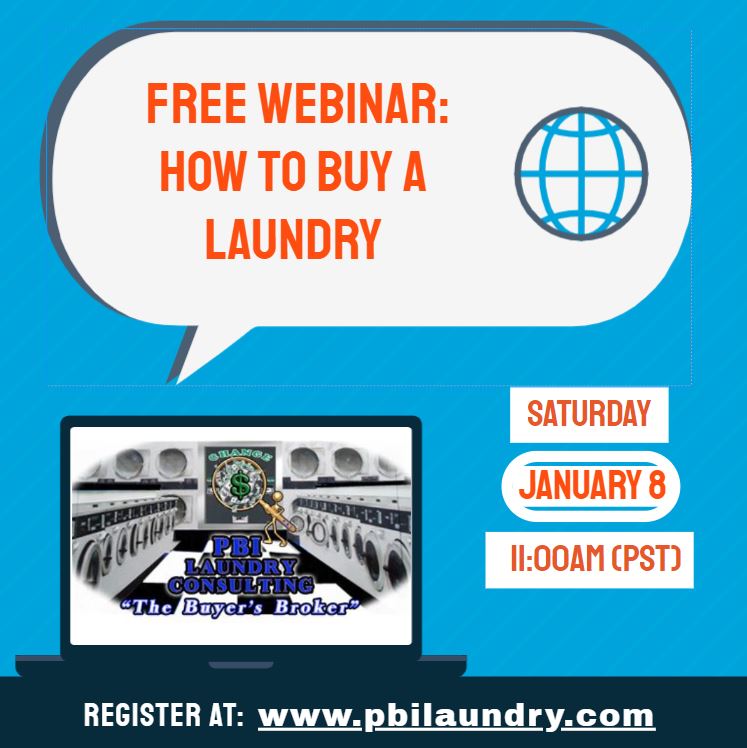 Don't miss out on #PBI #Laundry #Consulting's 1st #Webinar of 2022!

You have questions, we have answers!
Join us this Saturday, January 8th at 11AM (PST).

Register today for this free #Nationwide event by visiting:
us02web.zoom.us/meeting/regist…

pbilaundry.com

#investment