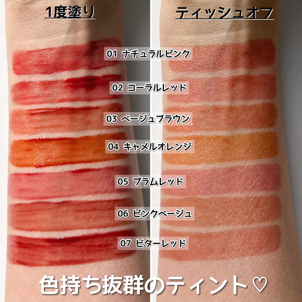 CEZANNEのウォータリーティントリップ全7色レビューをさせて頂きました