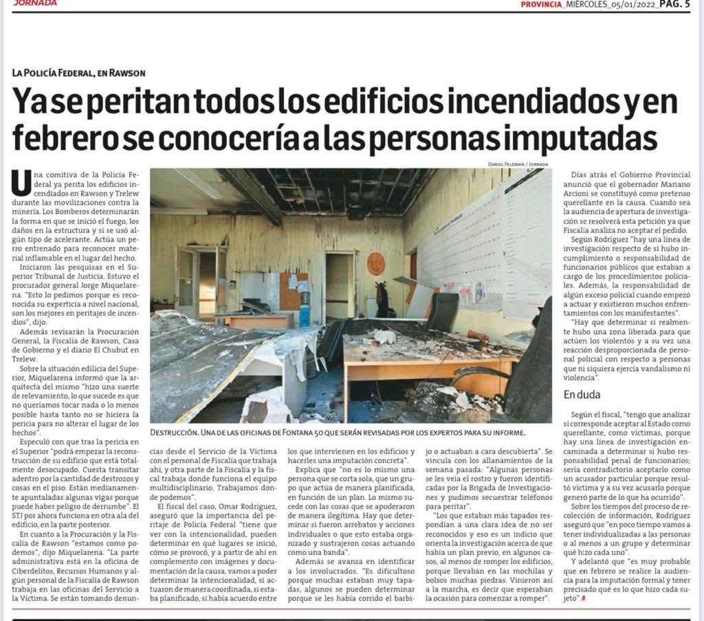 Trabajan los peritos en incendios de la Policia Federal