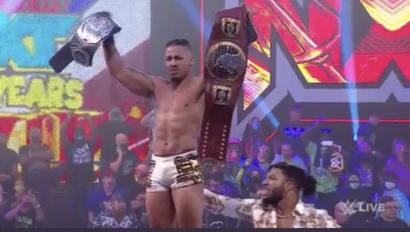 PublicEnemiesHQ's tweet photo. The only duel singles champions in #WWENXT history are Carmelo Hayes and Keith Lee, 2 black men! That’s crazy… https://t.co/B8y7rk8rxQ