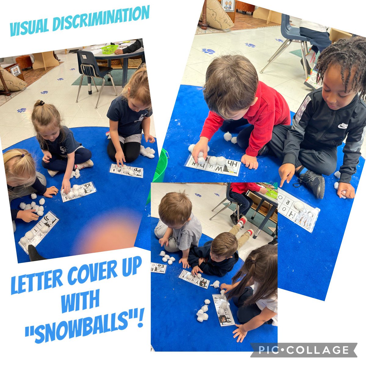 teacheskids's tweet photo. Find the letter! Upper case and lower case. Tall, skinny, wide, and short. #visualdiscrimination #literacy #preschool #rcalearns @RossvilleAcad https://t.co/p6Oh4lBVFR