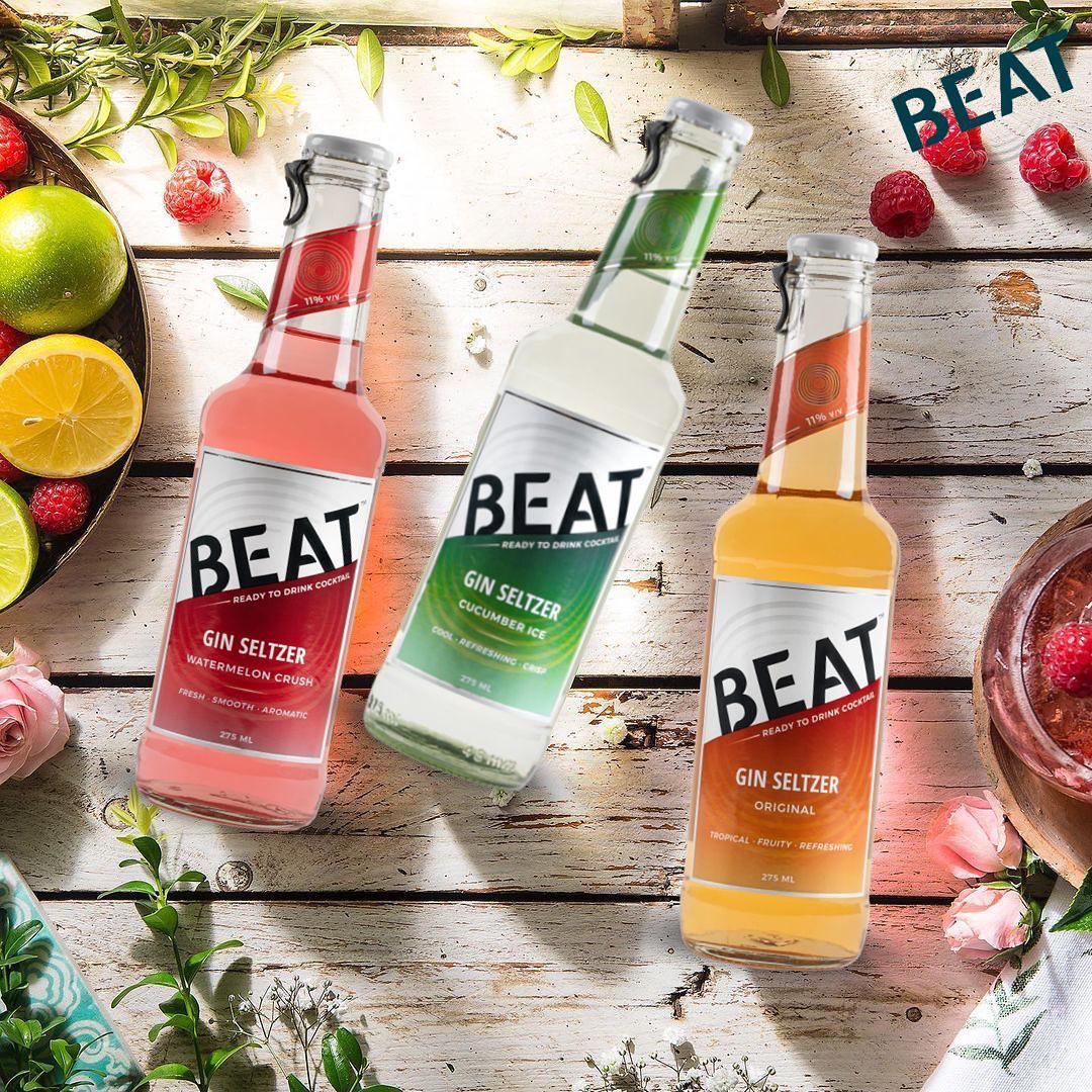 IntelliquoPR's tweet photo. A true celebration of nature’s finest flavours. Meet the trio of BEAT - Original, Watermelon Crush and Cucumber Ice.
.
.
Tell us which one is your favourite - #CocktailsOnTheGo
.
#readytodrinkcocktails #seltzer https://t.co/QlnO5j5F5r