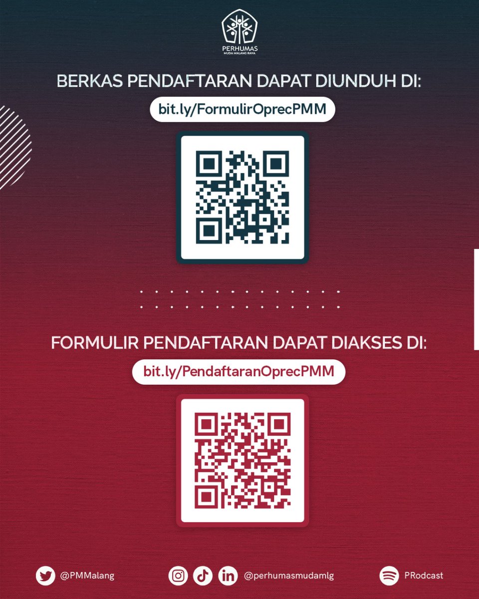 PMMalang's tweet photo. Catat tanggal pentingnya:

Pendaftaran dibuka tanggal 5-16 Januari 2022
Screening dilakukan tanggal 19-24 Januari 2022

Berkas pendaftaran https://t.co/1kzDSNEXuE
Formulir pendaftaran https://t.co/uxuAhxkF8Y

Be a Good PR, Be a Good Person!

#PerhumasMudaMalang
#PerhumasIndonesia https://t.co/N1BkqGHVIy