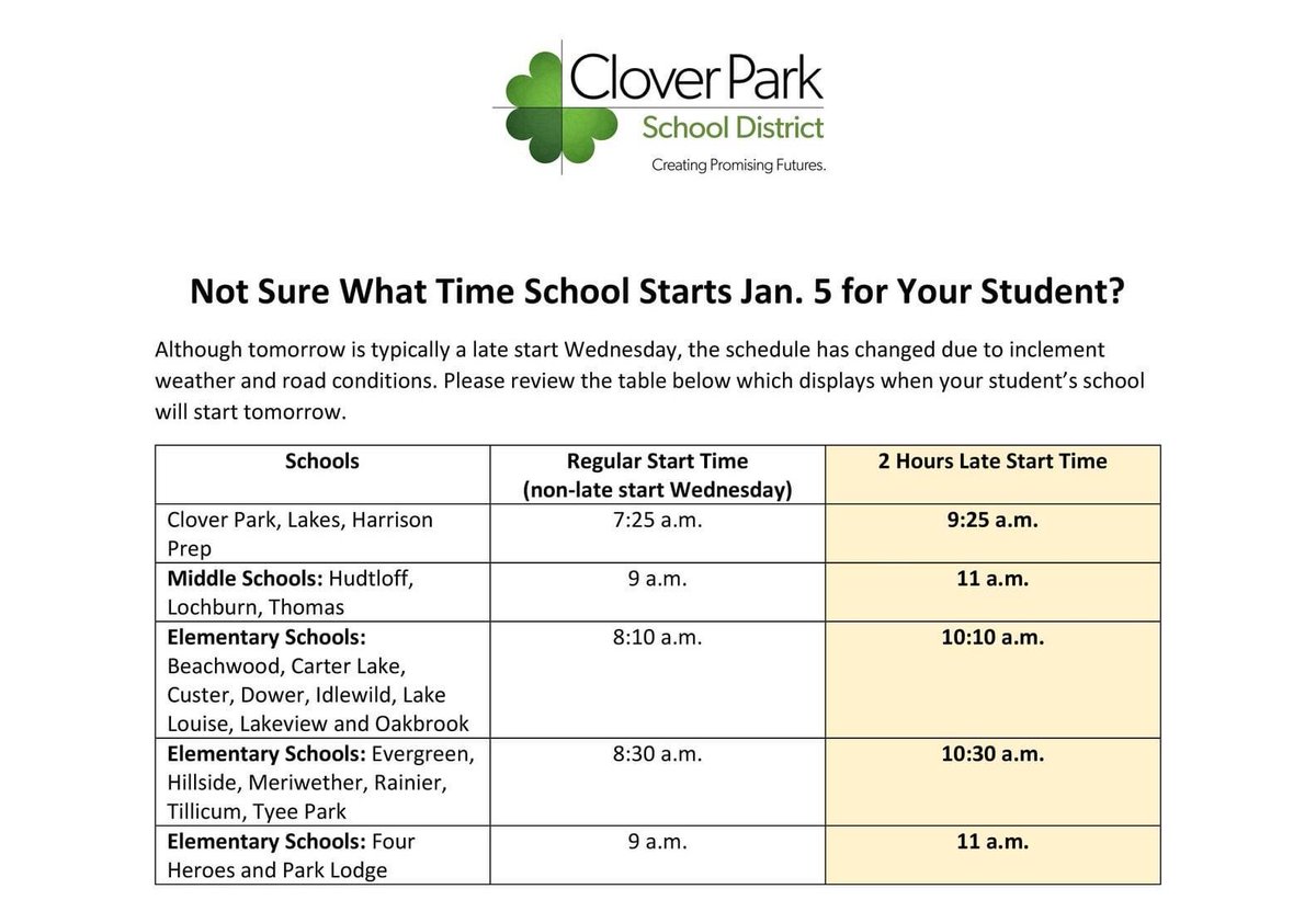 Principal_A_G's tweet photo. 🚨UPDATE: Four Heroes will begin at 11 AM tomorrow, Wednesday, Jan 5th and end at our regular time 3:30PM. https://t.co/Yv3uh2brrr