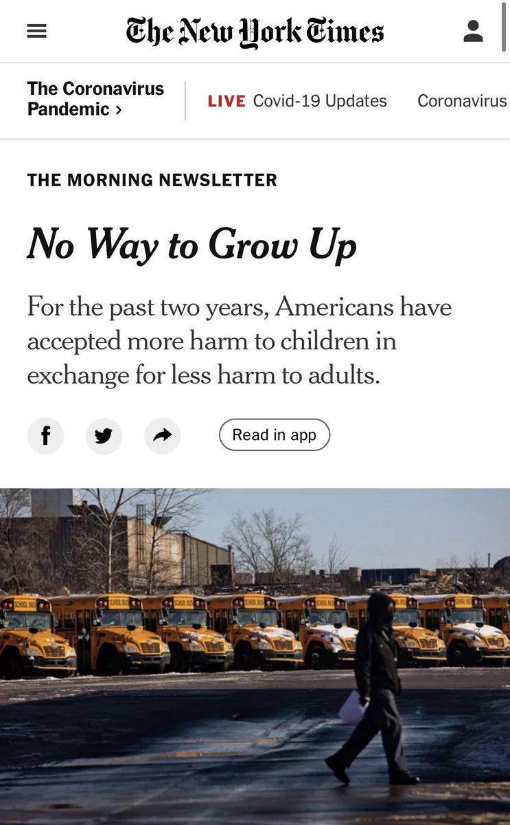 The NY Times finally caught up to the science—fraudulent data and senseless fear make a deadly mixture.

AFLDS has warned for over a year against baseless policies that harm kids; they don’t save lives, only power for the bureaucrats enforcing them.

Will the adults ever listen?